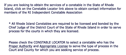 Rhode Island Independent Constable Association Home Page- Process Service for the State of Rhode Island